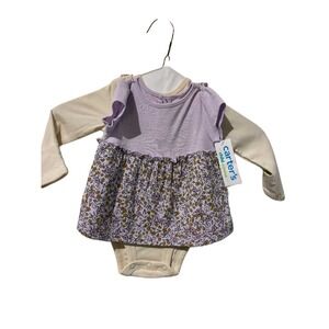 Child of Mine by Carters Baby Girl 3-Piece Floral Set Hello Little Sister 0-3M